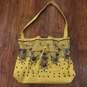 Monya beaded yellow Purse